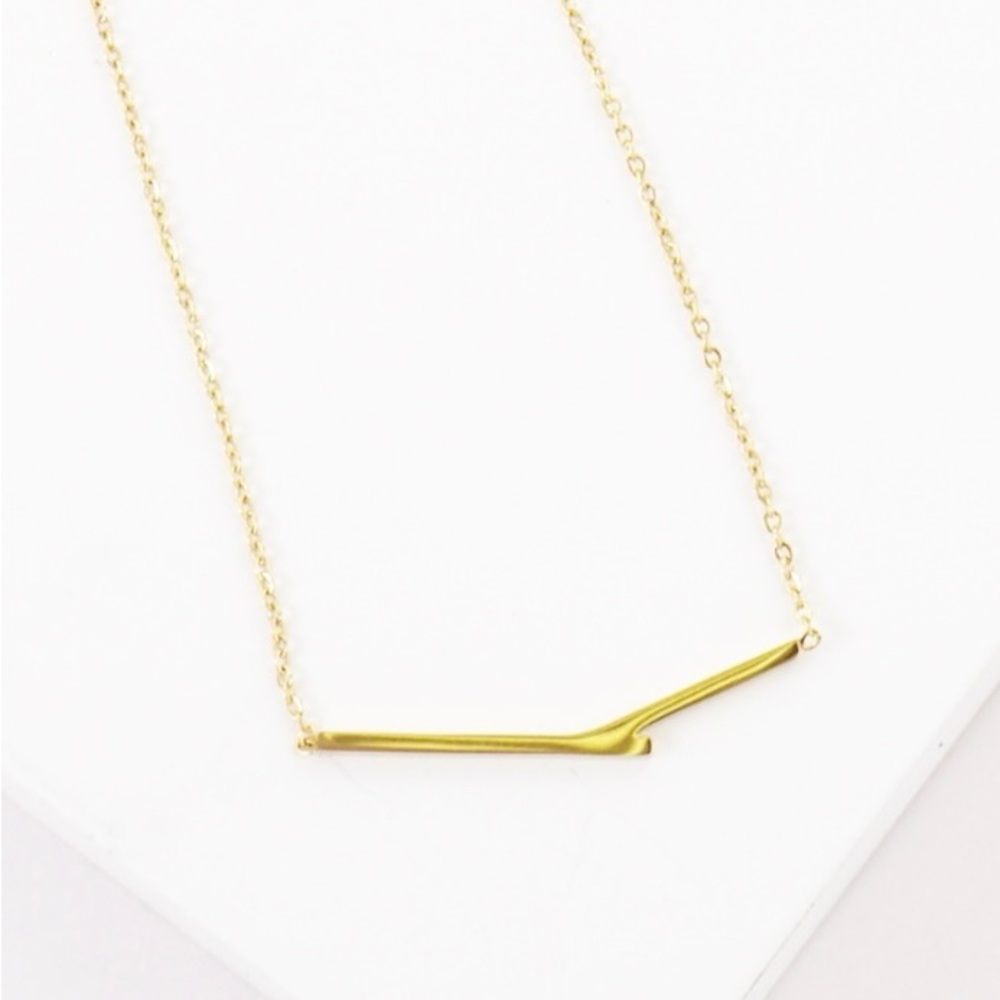 NWT - Geometric Bar Pendant Necklace in Gold and Silver